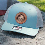 richardson 115 smoke blue aluminum leather patch hat