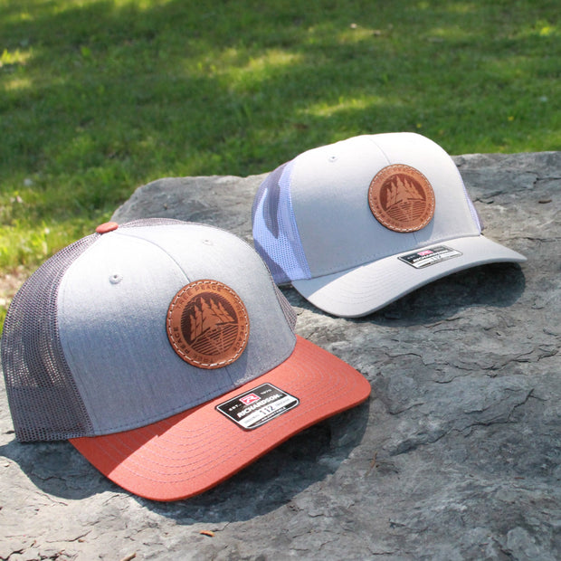 Gray Camo Leather Patch Hat