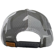 gray camo leather patch hat