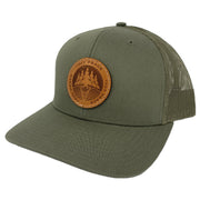 military leather patch hat