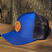 Royal Blue Leather Patch Hat